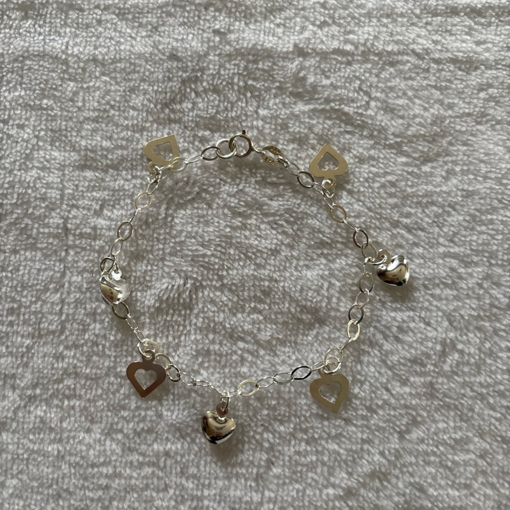 Silver Heart Charm Bracelet
